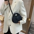 thumbnail image 5 of Bolso portátil de moda nueva personalidad bolso cuadrado pequeño bolso diagonal de cuero artificial negro, 5 of 5