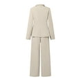 thumbnail image 5 of ZANZEA Womens Lapel Collared Tie Waist Formal Blazer Coat Jacket Wide Leg Pants Trousers 2Pcs Sets Suits, 5 of 5