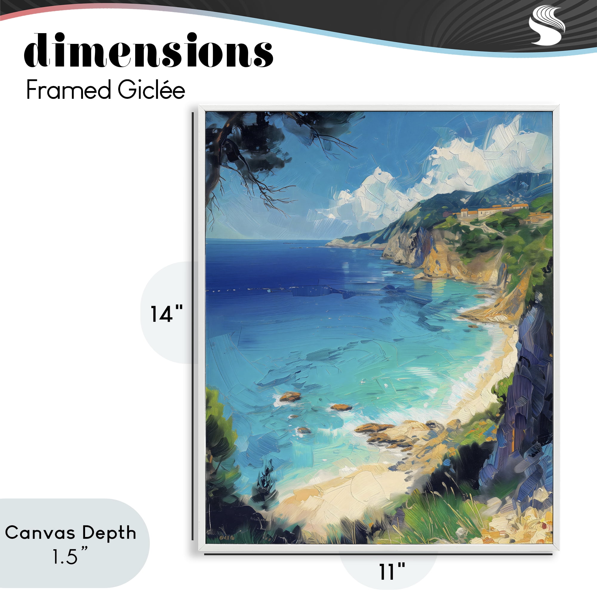 Stupell Industries View of Ocean Retreat White Framed Giclee Art, design by Creative Studio