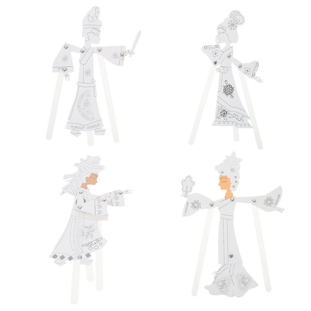 Miangastore DIY Stage Performance Props Shadow Puppetry Kit Assorted Color 4 Sets 9.8X2.2In