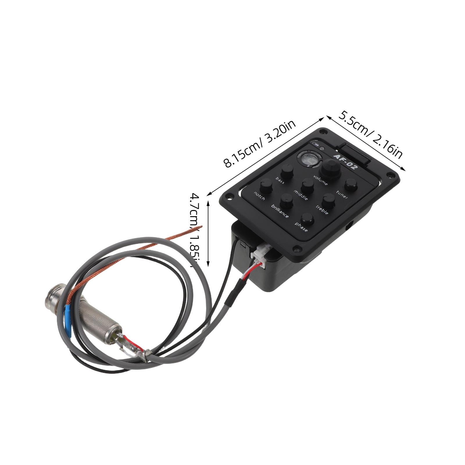 DEEPCRAFF Acoustic Guitar Electronics Kit Black Side Mounted Preamp with Built in Tuner and Piezo Pickup