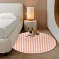 thumbnail image 3 of Buffalo Plaid Round Rug 6ft Washable Circle Kitchen Rugs Non Slip Farmhouse Orange Checkered Vintage Rustic Large Area Rug Indoor Floor Carpet for Bedroom Living Room Home Office Dining Room Nursery, 3 of 9