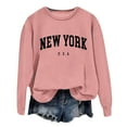 thumbnail image 2 of Womens Sweatshirt Long Sleeve Loose Fit Pullover Sweater New York Print Crewneck Casual Fall Y2K Top, 2 of 4