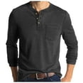 thumbnail image 1 of toraway Summer Clothes Button down Shirt Men Men Autumn Solid Color Button up Long Sleeve Round Neck T Shirt Men's Base Shirt Collar Top XXL, 1 of 4
