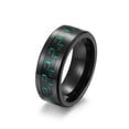 thumbnail image 1 of GENTLEMAN 8mm Black Tungsten Carbide Ring Black/Red/Green/Blue Carbon Fiber Inlay Polished Finish Edges Comfort Fit, 1 of 14