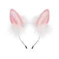 thumbnail image 3 of Diadema con orejas de zorro, decoración para fotos, accesorios de cosplay para juegos de rol, Halloween y actuaciones. Blanco Rosa, 3 of 9