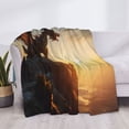 thumbnail image 3 of Naloa Seaside Sunset Cool Dragon Flannel Blankets - Thick and Warm Blanket for Winter, Soft Fuzzy Plush King Blanket for All Seasons80"x60", 3 of 6