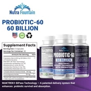 Probiotic 60 Billion CFU - MAKTREK B-Pass Technology with Prebiotics - 60 Capsules