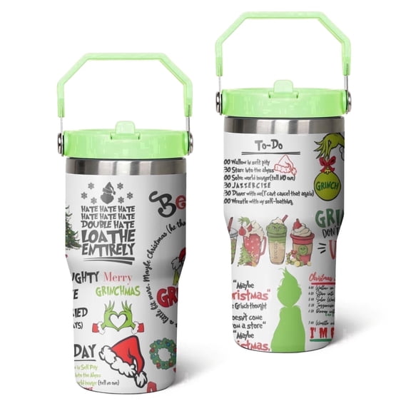 20oz Stainless Steel Tumbler with Lid and Straw,Spill Proof Travel Cup Double Wall Vacuum Insulated Coffee Mug with Top Handle