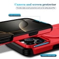 thumbnail image 3 of TECH CIRCLE For iPhone 16e PC+TPU Case with Sliding Camera Cover, Magnetic Wireless Charging, Adjustable Kickstand, Rugged Anti-Scratch Shockproof Heavy Duty Cover,Red, 3 of 10
