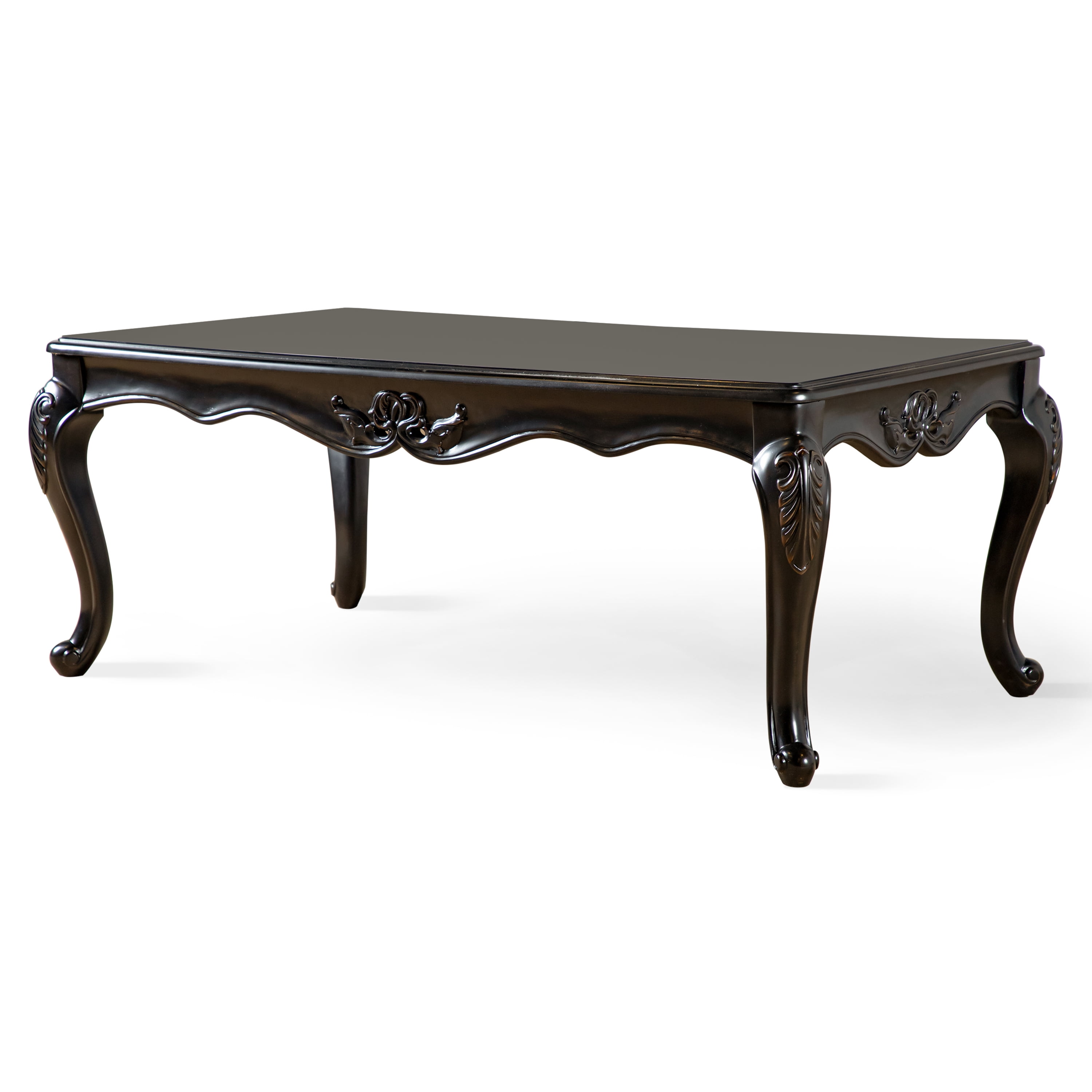 Furniture of America Armena Traditional Solid Wood Coffee Table, Black