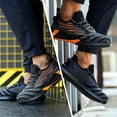 thumbnail image 4 of XQJ Breathable Safety Shoes for Men Lightweight Steel Toe Work Shoes Construction Industrial And Outdoor Sneakers Size 8.5, 4 of 9