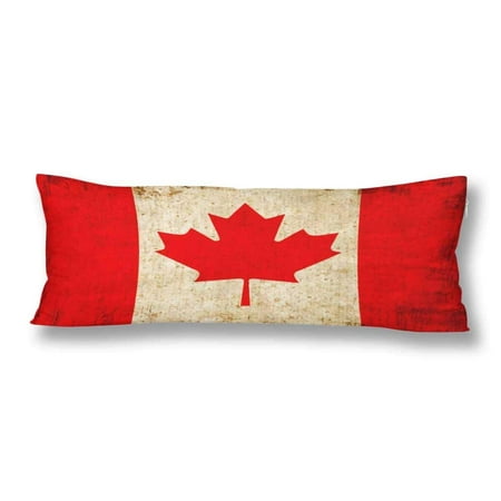 ABPHOTO Retro Canada Flag Body Pillow Covers Pillowcase 20x60 inch Vintage Maple Leaf Flag Body Pillow Case