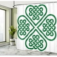 thumbnail image 5 of Ambesonne Green Shower Curtain, Monochrome Clover Art, 69"Wx75"L, Green White, 5 of 5