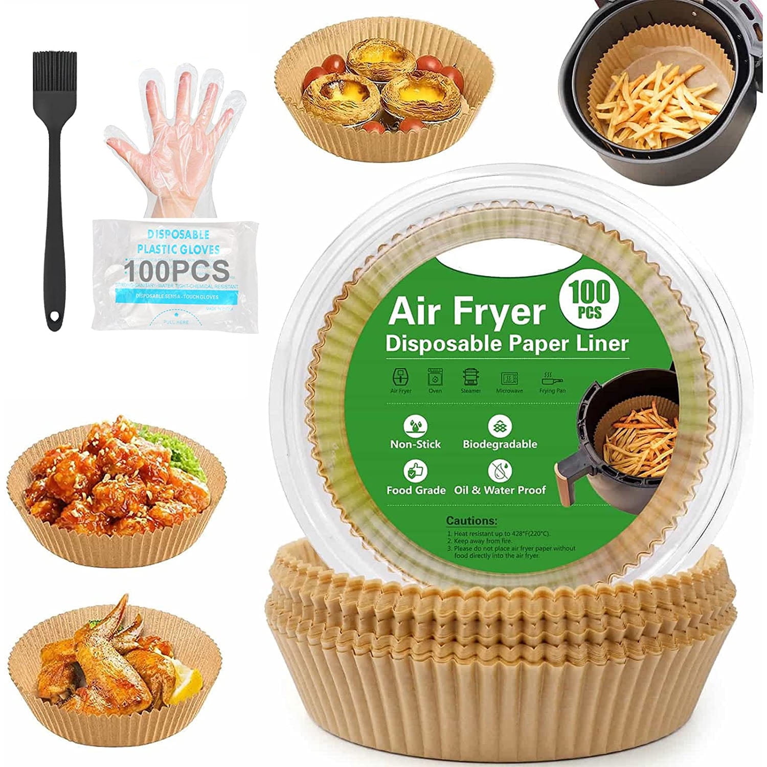 Details about   100 Disposable Perforated Parchment Bamboo Steamer Paper Liners For Air Fryer 7" 