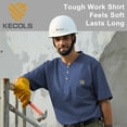 thumbnail image 4 of Kecols Loose Fit Thick Work T-Shirts for Men Short Sleeve Pocket Henley Workwear Shirts (Tall & Regular)(Dark Blue,XL,), 4 of 8