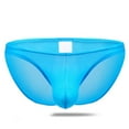thumbnail image 3 of Mens Thongs Underwear Lightweight Breathable See-Through Low Waisted Solid Color High-Cut Briefs Summer, 3 of 7