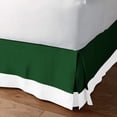 thumbnail image 2 of Luxury 1 Piece Split Corner Two Tone Tailored Bed Skirt, Full Size 18 Inch Deep Pocket, 100% Egyptian Cotton, 800 Thread Count, Solid White/Green Color., 2 of 3