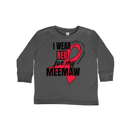 

Inktastic Sickle Cell Awareness I Wear Red For My Meemaw Gift Toddler Boy or Toddler Girl Long Sleeve T-Shirt