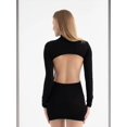 thumbnail image 4 of Crew Neck Back Cut Out Long Sleeve Mini Dress, 4 of 5