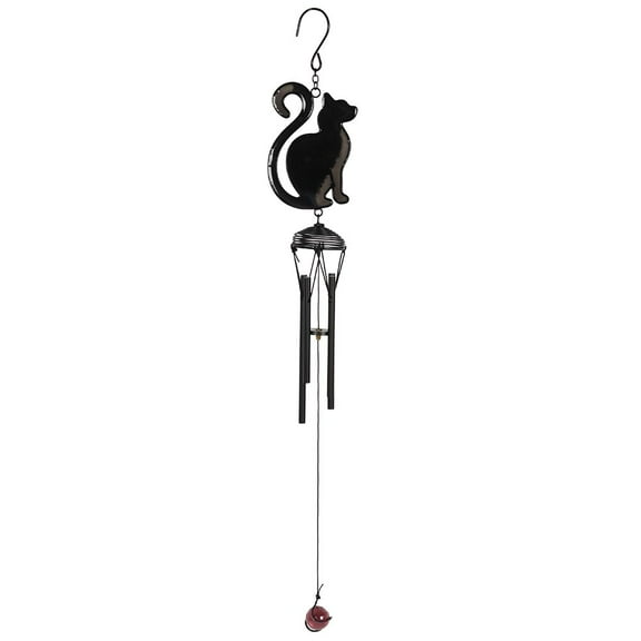 Black Cat Metal Windchime Outdoor Wind Chime 15.75 Inch