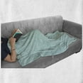 thumbnail image 6 of Celtic Soft Flannel Fleece Throw Blanket, Aqua Celtic Style Twisted Crossed Repeating Circle and Bent Line Webs Print, Cozy Plush for Indoor and Outdoor Use, 50" x 60", Blue White, by Ambesonne, 6 of 6