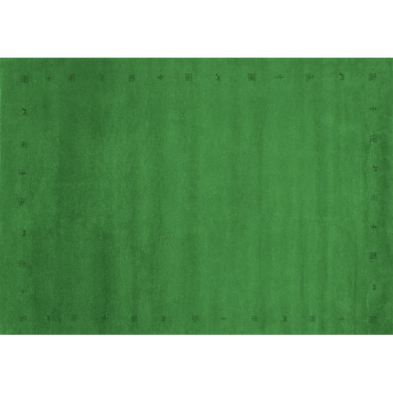 Ahgly Company Indoor Rectangle Abstract Emerald Green Contemporary Area Rugs, 2' x 5'