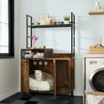 thumbnail image 6 of Dextrus 54" Wooden Cat Litter Box Enclosure Furniture, Large Stylish Hidden Cat Cabinet Furniture with Shelves Storage,Cat Litter Mat and Cat Bowl - Rustic Brown, 6 of 7
