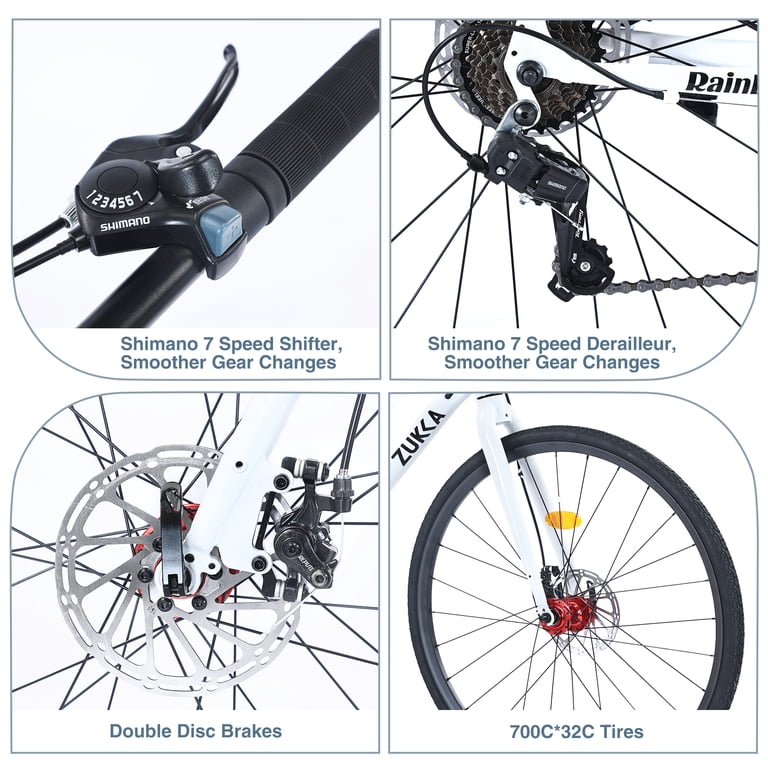 700c ×28　7speed　 28 Inch Road Bike with 7 Speeds Drivetrain, 700C Commuter Bike