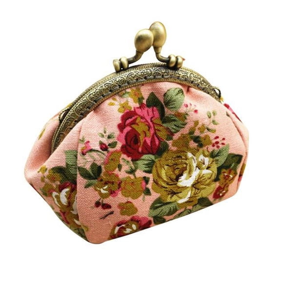 Kcolen Elegant Floral Hasp Clutch Purse for Women Compact Style Ladies Wallet Bag