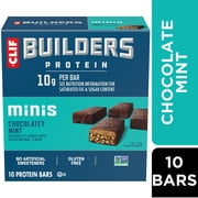 CLIF BUILDERS Minis Protein Bars Chocolate Mint Flavor, Plant Protein, Gluten Free, 10ct