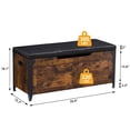 thumbnail image 2 of KOKEBREN Storage Bench,39.4" Retro Wooden Storage Chest with 2 Safety Hinges, Loads 300 lb,Storage Ottoman Bench for Bedroom Entryway Living Room,Rustic Brown, 2 of 5