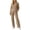 Khaki, variant on 2 Piece Ribbed Knit Set For Women Fall Crewneck Long Sleeve Tops & Straight Leg Pants Casual Lounge Outfits, S-XXL