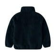 thumbnail image 5 of Ecqkame Children's Fleece Jackets Winter Sherpa Solid Color Warm Soft Velvet Stand Collar Coats Casual Pocket Full Zip Thick Outwear Dark Blue 1 Years, 5 of 9