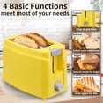 thumbnail image 3 of 2 Slice Toaster,Extra Wide Slot with 7-Shade Toast Settings & Removable Crumb Tray,for Toasting Bread,Waffle or Bagel,750W,Yellow, 3 of 6