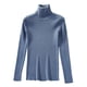 thumbnail image 2 of Jersey de punto de cuello alto ajustado BLESIY clásico sólido azul, 2 of 8