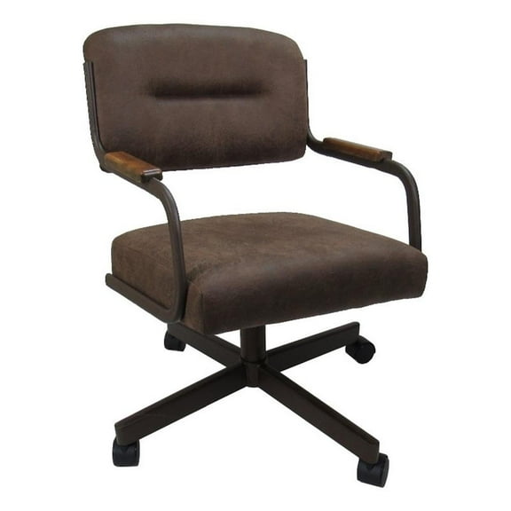 Swivel Metal Caster Dining Chair M-110 - Northwest Whiskey - Brown