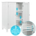 thumbnail image 4 of HomGarden 2-Door Bathroom Floor Storage Cabinet Side Cupboard W/ Adjustable Shelves, 11.8'' W, White, 4 of 10