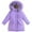 Purple, variant on newwalpole Girls' Winter Warm Coat Fleece Lined Long Jacket with Furry Hood Purple for Size 5-6 Years