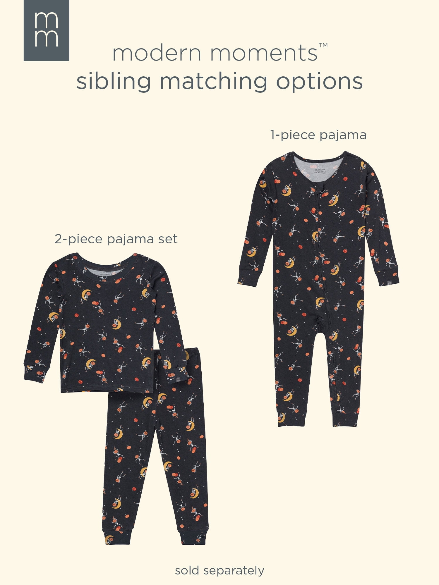 Modern Moments by Gerber Baby and Toddler Neutral Super Soft Halloween One-Piece Pajama, Sizes 0/3 Months - 5T