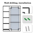 thumbnail image 5 of Hassch Modern Rectangular Wall Mounted Mirror with Storage Shelves, Towel Bar and 4 Hooks, Black Metal Frame Vanity Mirror for Bathroom, 30x44 Inches, 5 of 10