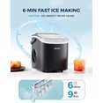 thumbnail image 3 of EUHOMY Countertop Ice Maker Machine with Handle, 26lbs in 24Hrs, 9 Ice Cubes Ready in 6 Mins, Auto-Cleaning Portable Ice Maker with Basket and Scoop, for Home/Kitchen/Camping/RV. (Black), 3 of 8