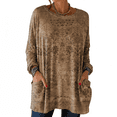 thumbnail image 5 of Long Sleeve Shirts for Women Pocketed Long Sleeve Casual Legging Match Work Blouse Womens Shirts Dressy Casual Khaki L, 5 of 5