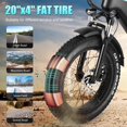 thumbnail image 3 of WOOKEN 20"X4.0 Fat Tire Electric Mountain Bike for Adults, Powerful Peak 1000W Electric Mountain Bicycle with 48V 624WH Removable Battery, Max speed 20MPH, UL2849, 3 of 8