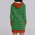 thumbnail image 3 of SMihono Fashion Women's Striped Pullover Dress Casual Long Sleeve Drawstring Hoodies Fashion Color Block Sweatshirt Tunic Dresses Green 8, 3 of 5