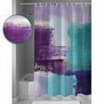 thumbnail image 3 of 60x72 Inch Shower Curtains for Bathroom Purple Turquoise Fabric Bath Curtain Decor Abstract Oil Painting Geometric Modern Waterproof Restroom Curtains Shower Set Accessories with 12 Hooks 60 Inch, 3 of 6