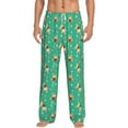 thumbnail image 2 of Picia Bulldog Puppy Flower Mens Soft Woven Cotton Elastic Waistband Sleep Pajama Pant Lounge Sleep Pant With Pockets And Drawstring-X-Large, 2 of 9