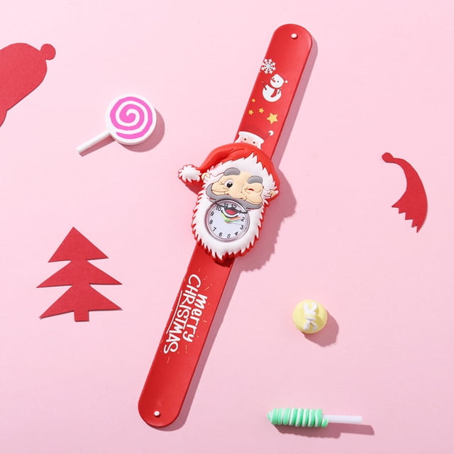 Relojes navideños para niños, hermosa pulsera decorada con aplausos, regalos para niños, un reloj