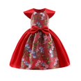 thumbnail image 2 of Vestido Formal Satinado Manga Corta Cuello Redondo Cintura Alta Cinturil de Ropa 130cm Baoblaze Vestido de princesa de las muchachas, 2 of 8