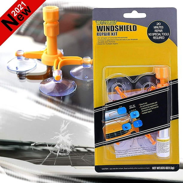 New Windshield Repair Kit Diy Car Quick Fix For Auto Glass Chips S Bulls Eye Star Shaped And Half Moon 1 Pack Com - Diy Auto Glass Chip Repair